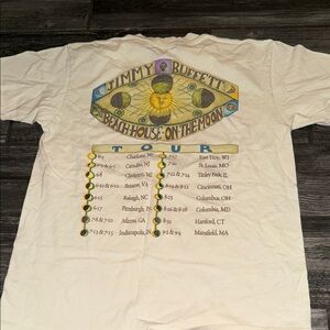 Jimmy Buffett Beach House on the Moon Tour T-Shirt - Cream 1999